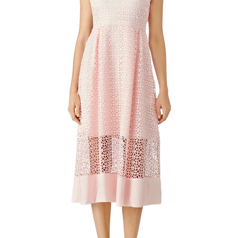 ST by OLCAY GULSEN Women's Blush Geometric Lace Dress EU 34 sleeveless